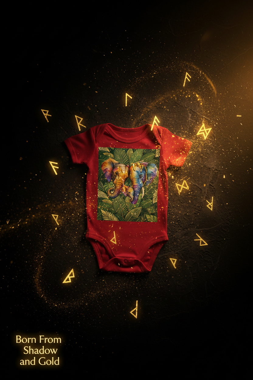 V.I.M Elephant Family Baby Bodysuit: Soft, Stylish, and Full of Love - Velvet Ink Market (V.I.M)