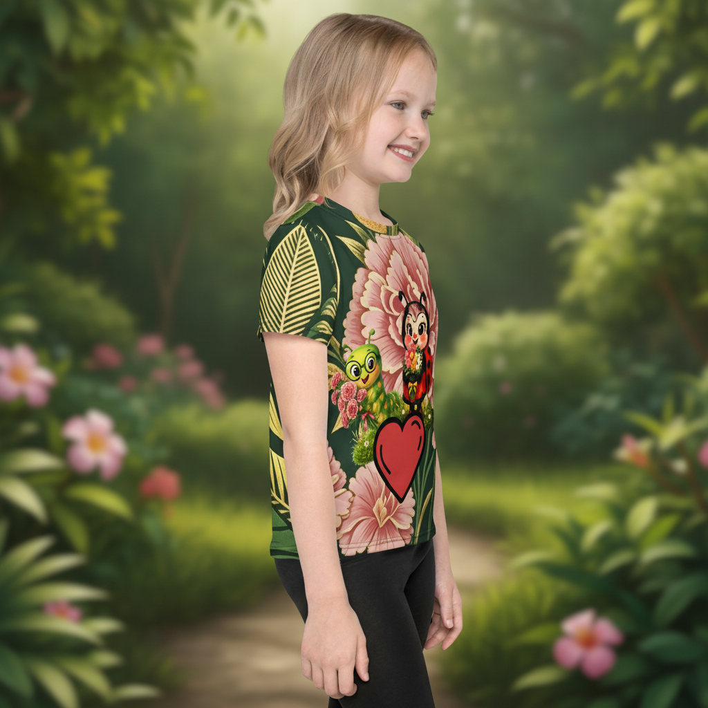 Discover Adventure with the Floral Kids Crew Neck Tee - Velvet Ink Market (V.I.M)