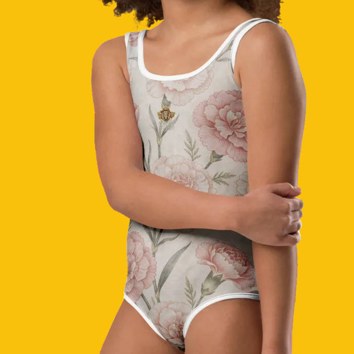 Kids Floral Swimsuit - Velvet Ink Soft Flora for Bold Adventures - Velvet Ink Market (V.I.M)