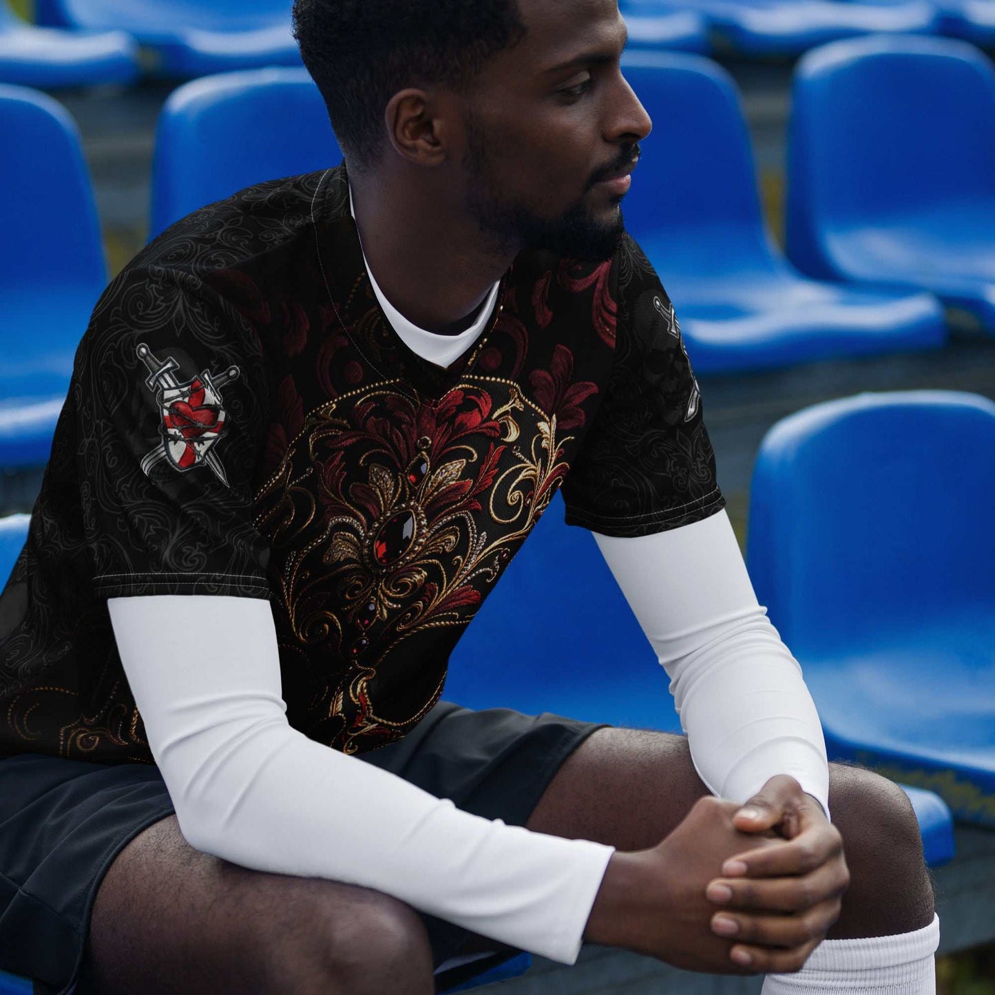 Elevate Your Workout with the Gothic Tribal Skull Sports Jersey - Velvet Ink Market (V.I.M)