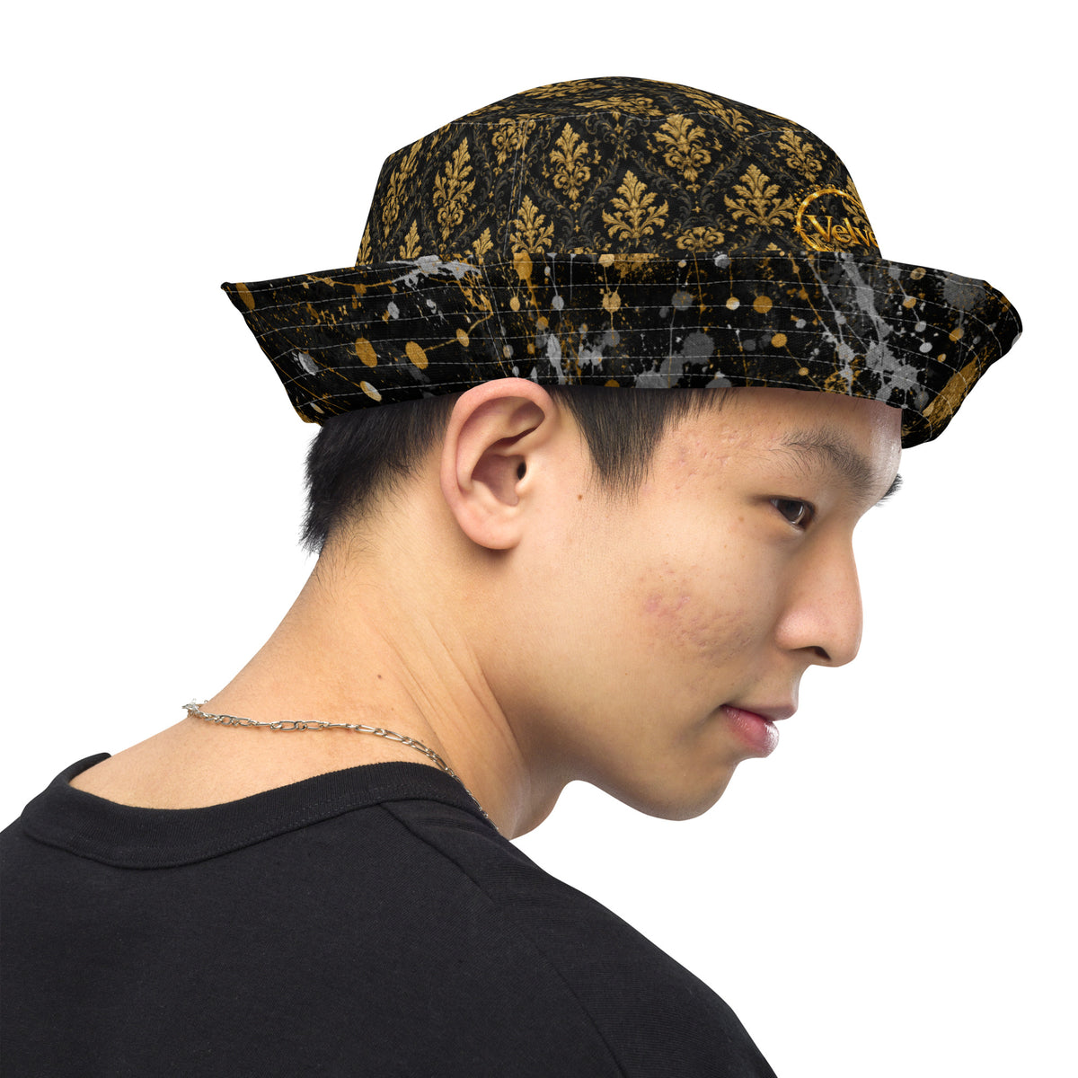 Family Pride Black & Gold Reversible Bucket Hat — right view