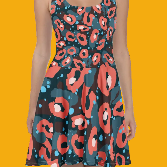 Wild Sovereign Leopard Skater Dress - Unleash Your Inner Boldness - Velvet Ink Market (V.I.M)