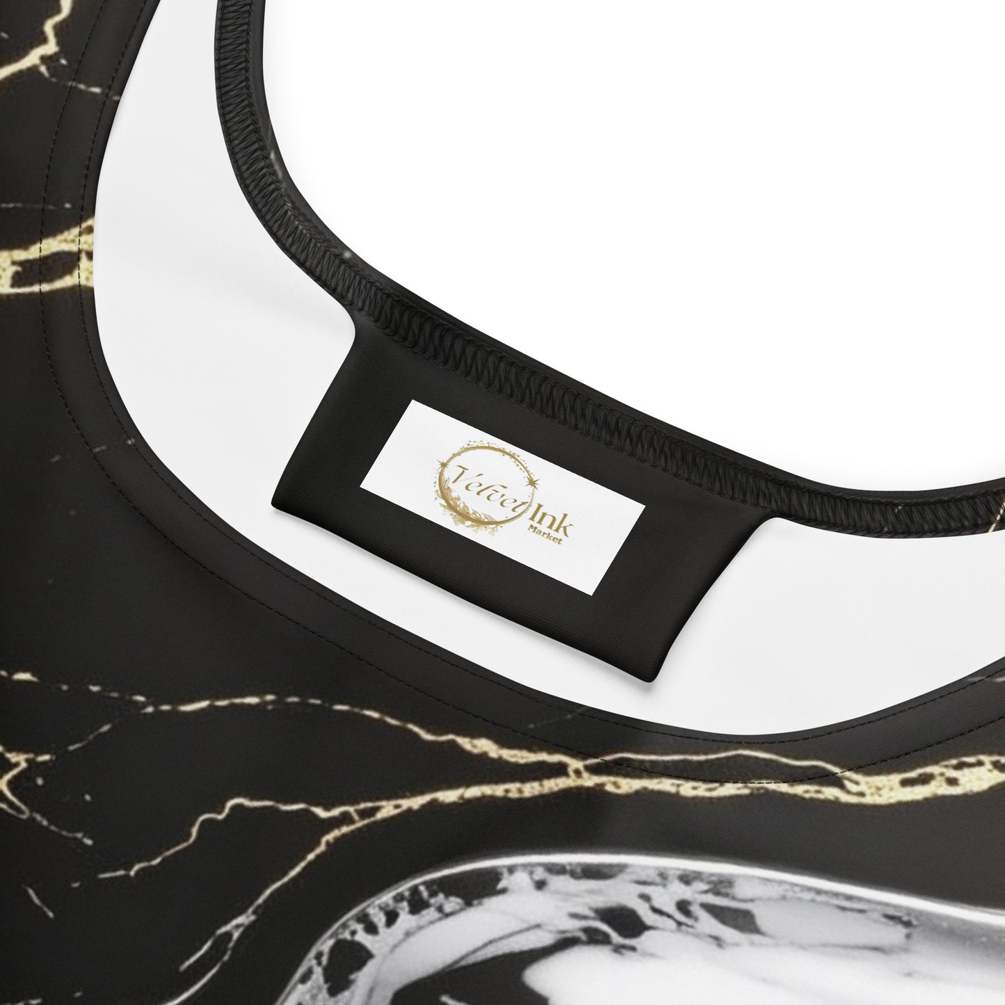 Obsidian & Gold Marble Skater Dress - Velvet Ink Market (V.I.M)