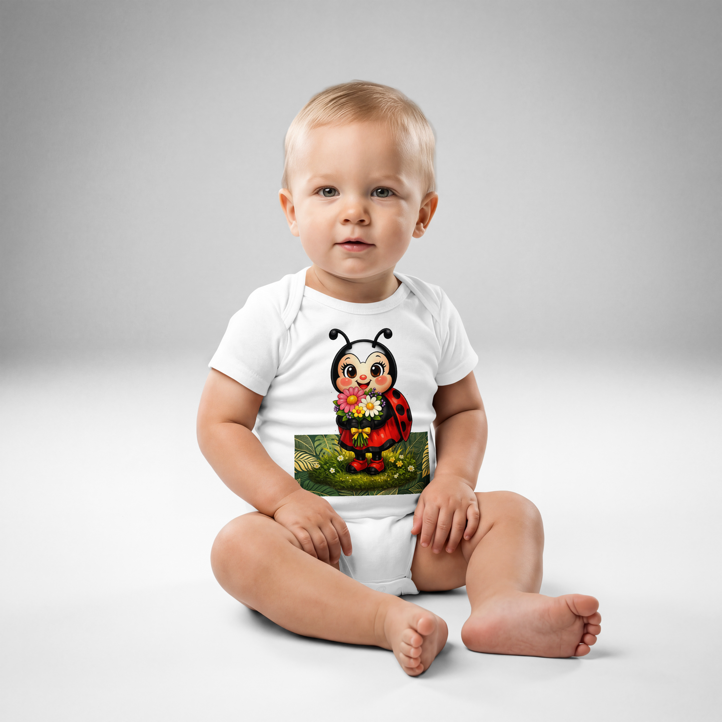 V.I.M Baby Jersey Bodysuit with Caterpillar & Lady Bird Design - Velvet Ink Market (V.I.M)