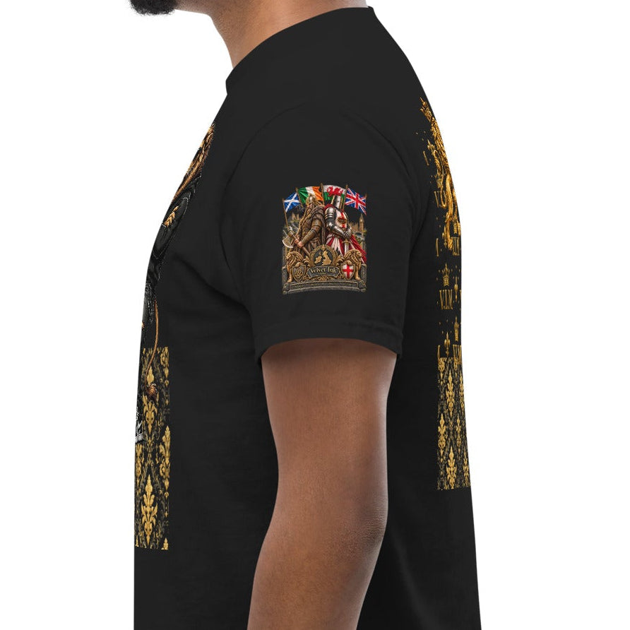 Velvet Ink Market Not Arguing Lion T-Shirt in black, left view.