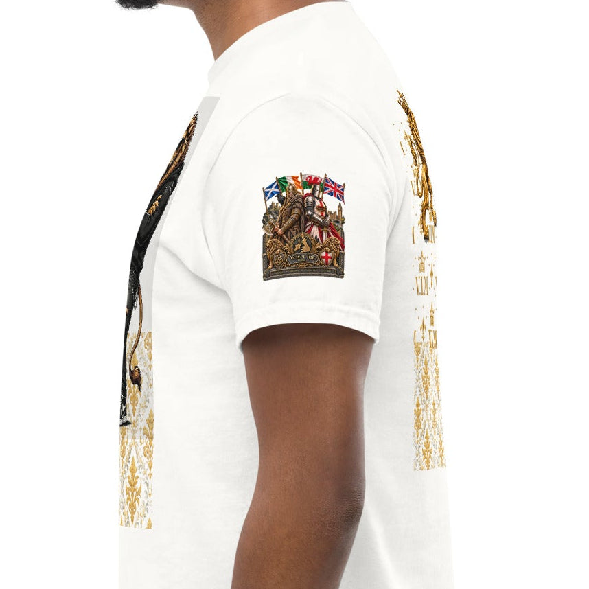 Velvet Ink Market Not Arguing Lion T-Shirt in white, left view.