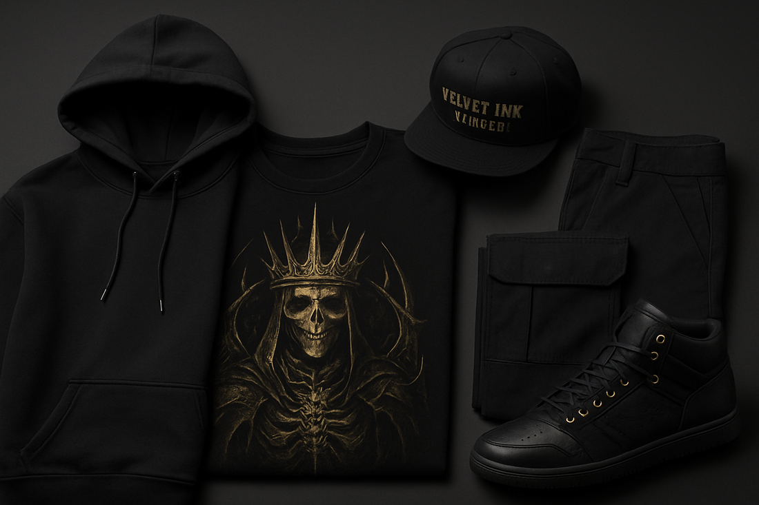 Dark Fantasy Streetwear — Black and Gold Style Guide by Velvet Ink Market