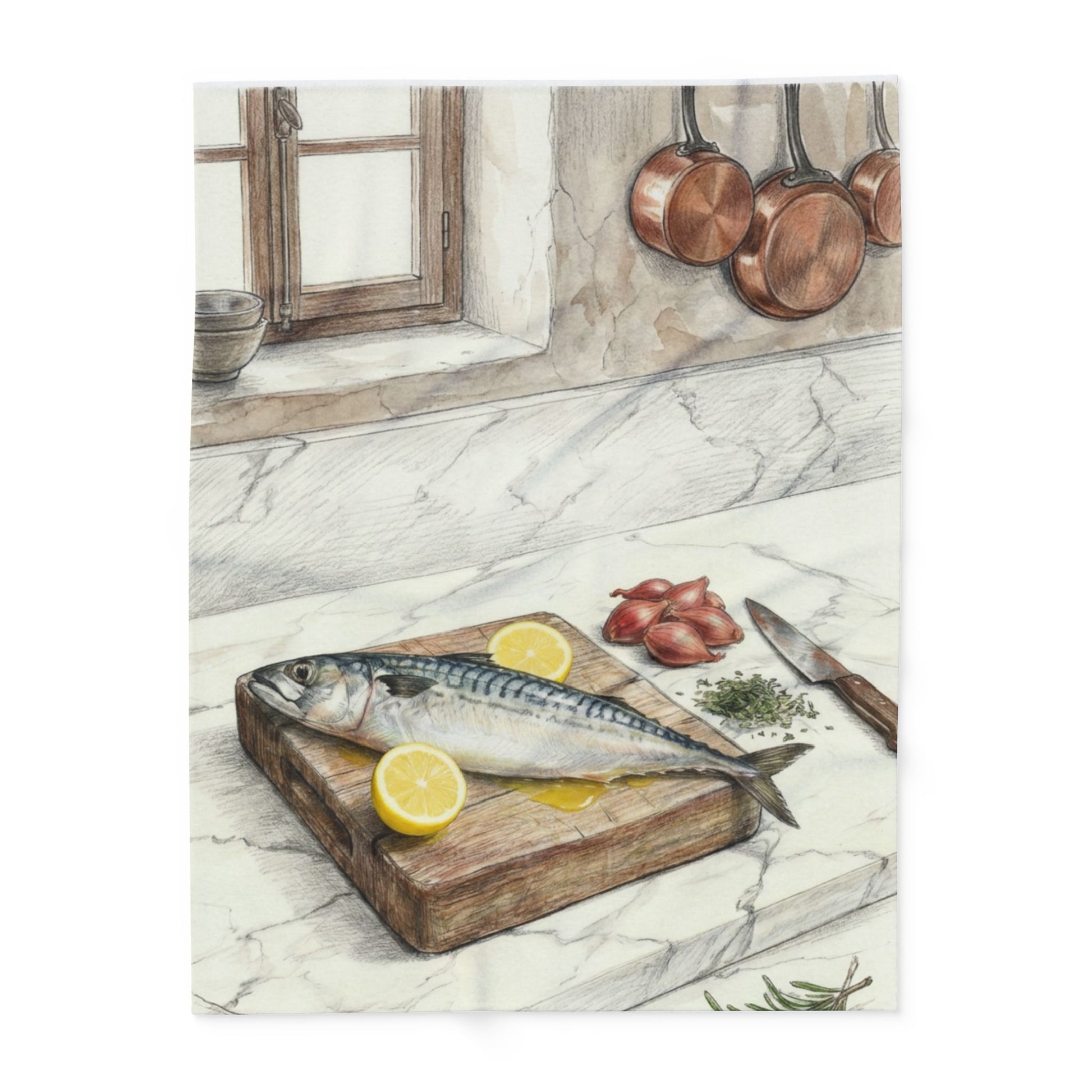 V.I.M Abstract Cooking Scene Art Fleece Blanket - Velvet Ink Market (V.I.M)