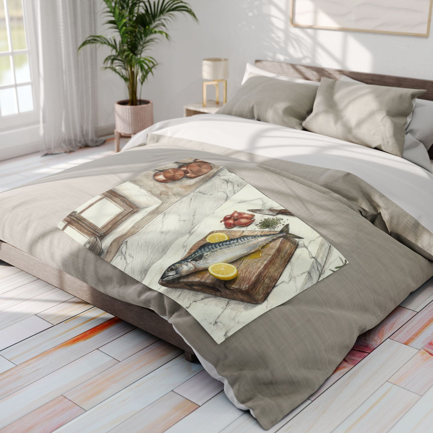 V.I.M Abstract Cooking Scene Art Fleece Blanket - Velvet Ink Market (V.I.M)