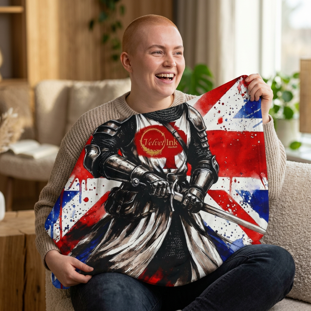 Templar Knight Union Jack Blanket - Velvet Ink Market (V.I.M)
