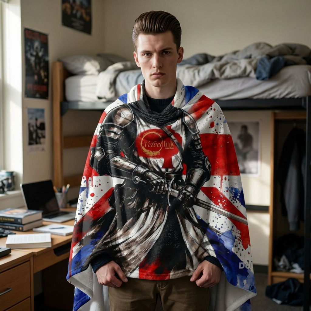 Templar Knight Union Jack Blanket - Velvet Ink Market (V.I.M)
