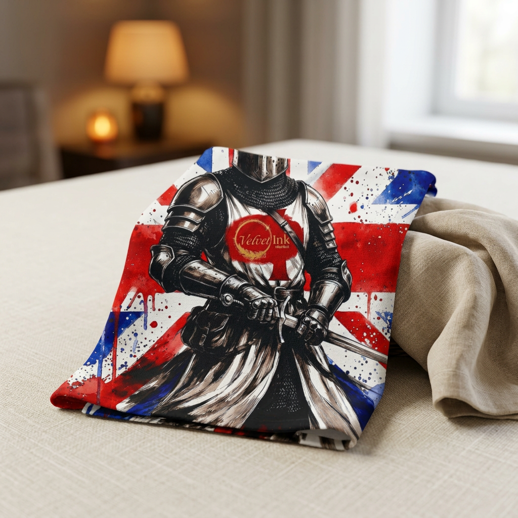Templar Knight Union Jack Blanket - Velvet Ink Market (V.I.M)