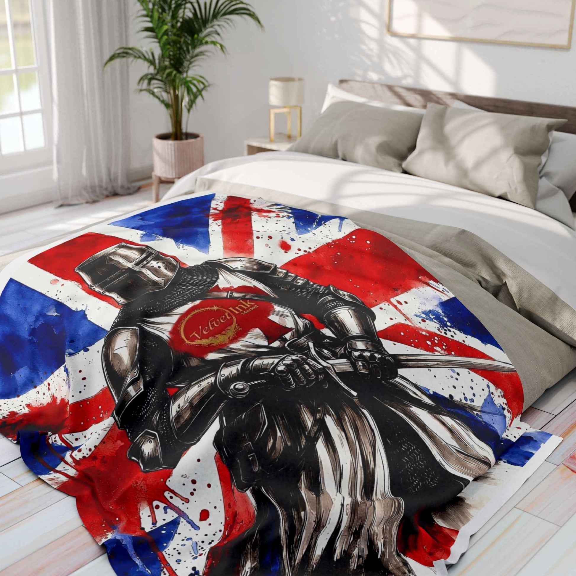 Templar Knight Union Jack Blanket - Velvet Ink Market (V.I.M)