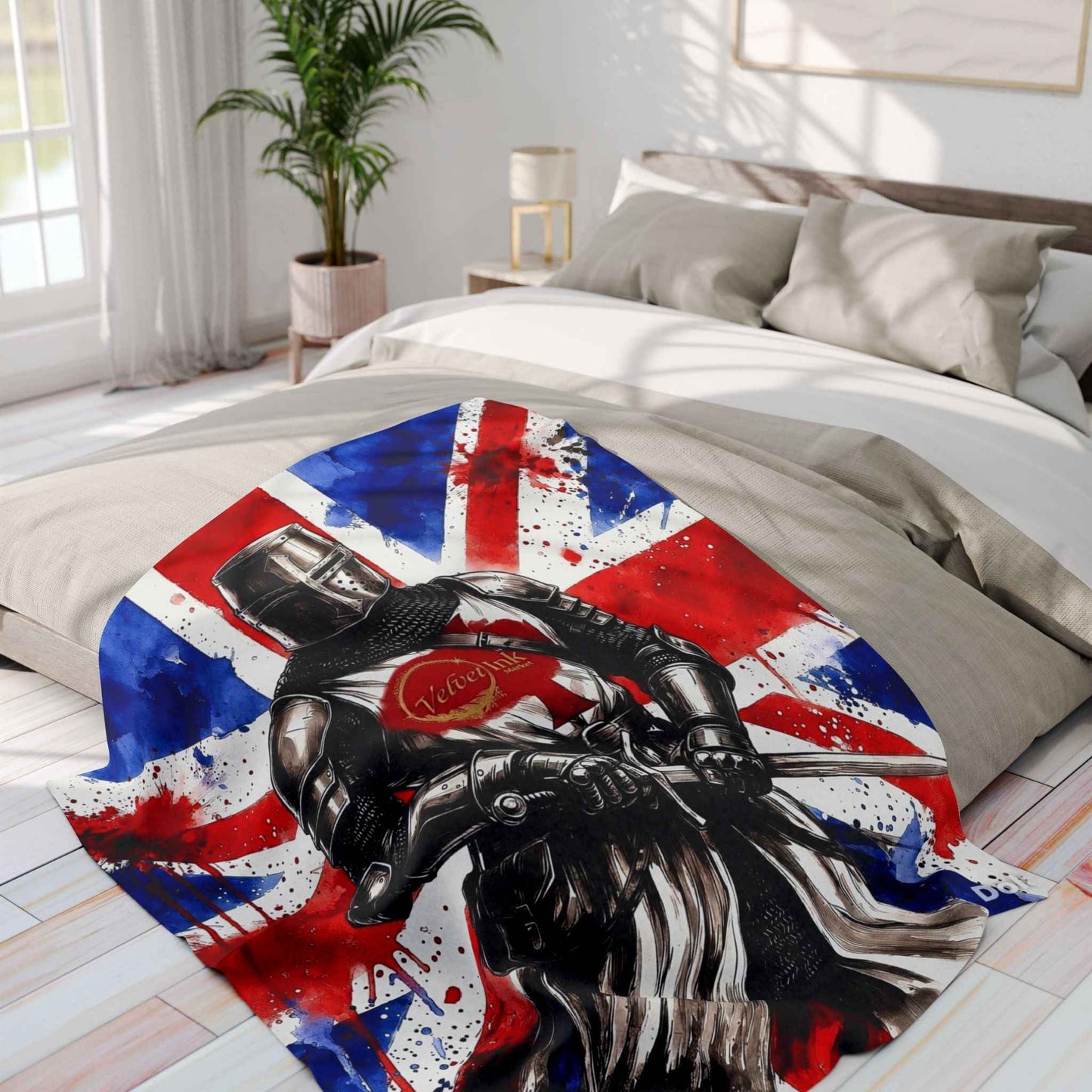 Templar Knight Union Jack Blanket - Velvet Ink Market (V.I.M)