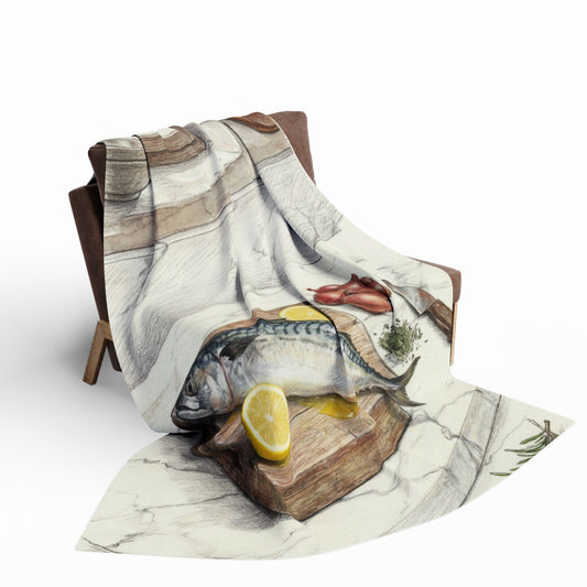 V.I.M Abstract Cooking Scene Art Fleece Blanket - Velvet Ink Market (V.I.M)