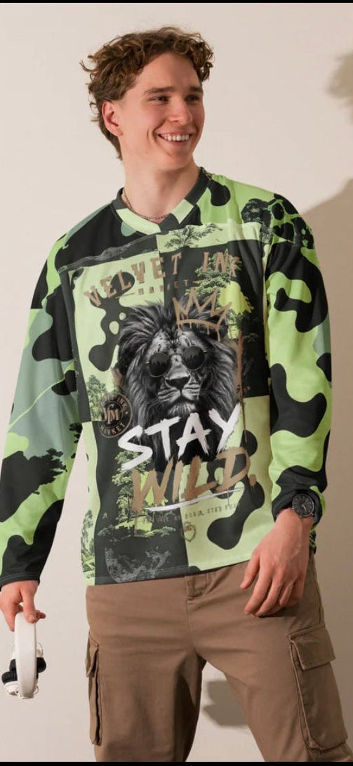 V.I.M Bold Camo All Over Print Recycled Hockey Fan Jersey - Velvet Ink Market (V.I.M)