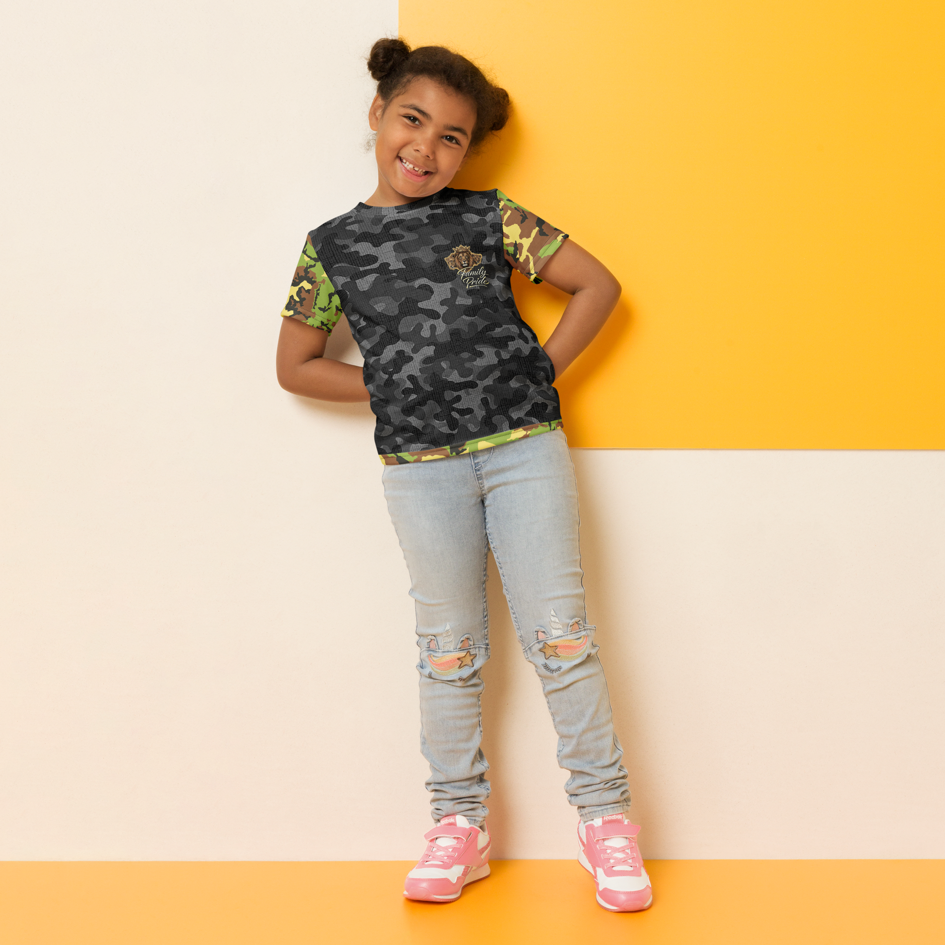 V.I.M Camo Print Streetwear Kids Crew Neck Tee - Velvet Ink Market (V.I.M)