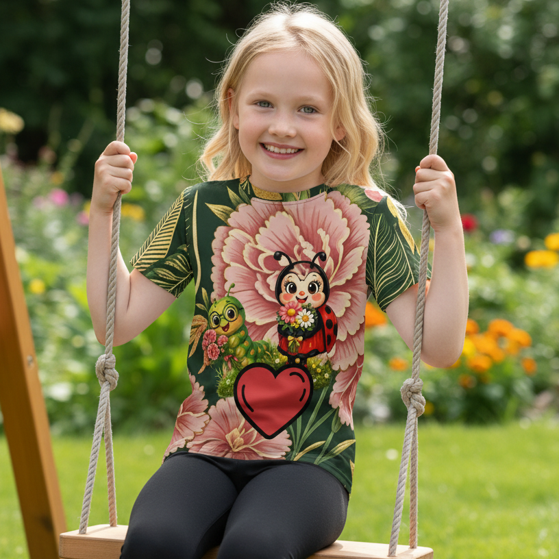 V.I.M Floral Bug Love Kids Crew Neck Tee - Velvet Ink Market (V.I.M)