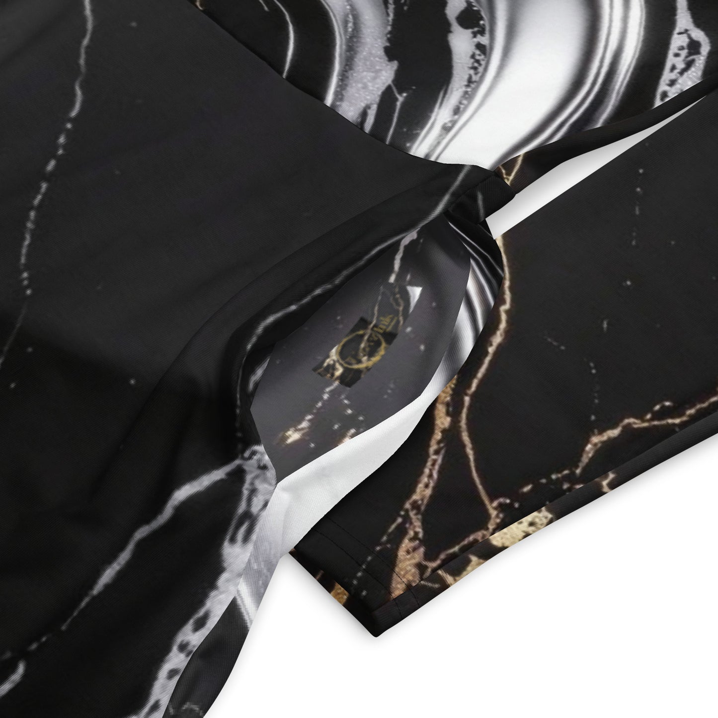 V.I.M Obsidian Shadow and Gold All-Over Print Long Sleeve Midi Dress - Velvet Ink Market (V.I.M)