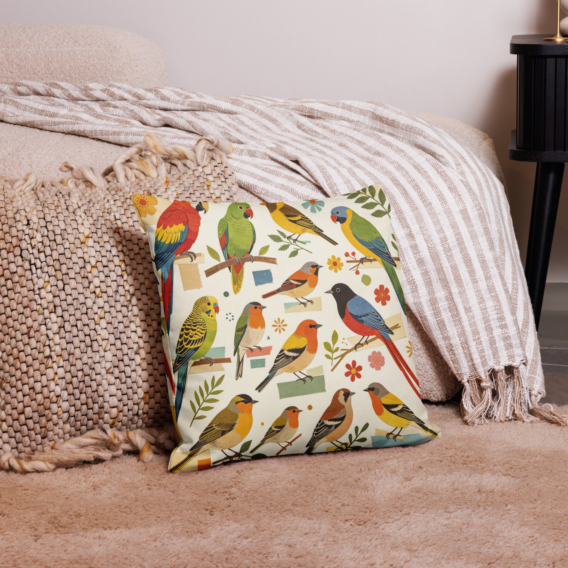 V.I.M Avian All Over Print Premium Pillow - Velvet Ink Market (V.I.M)