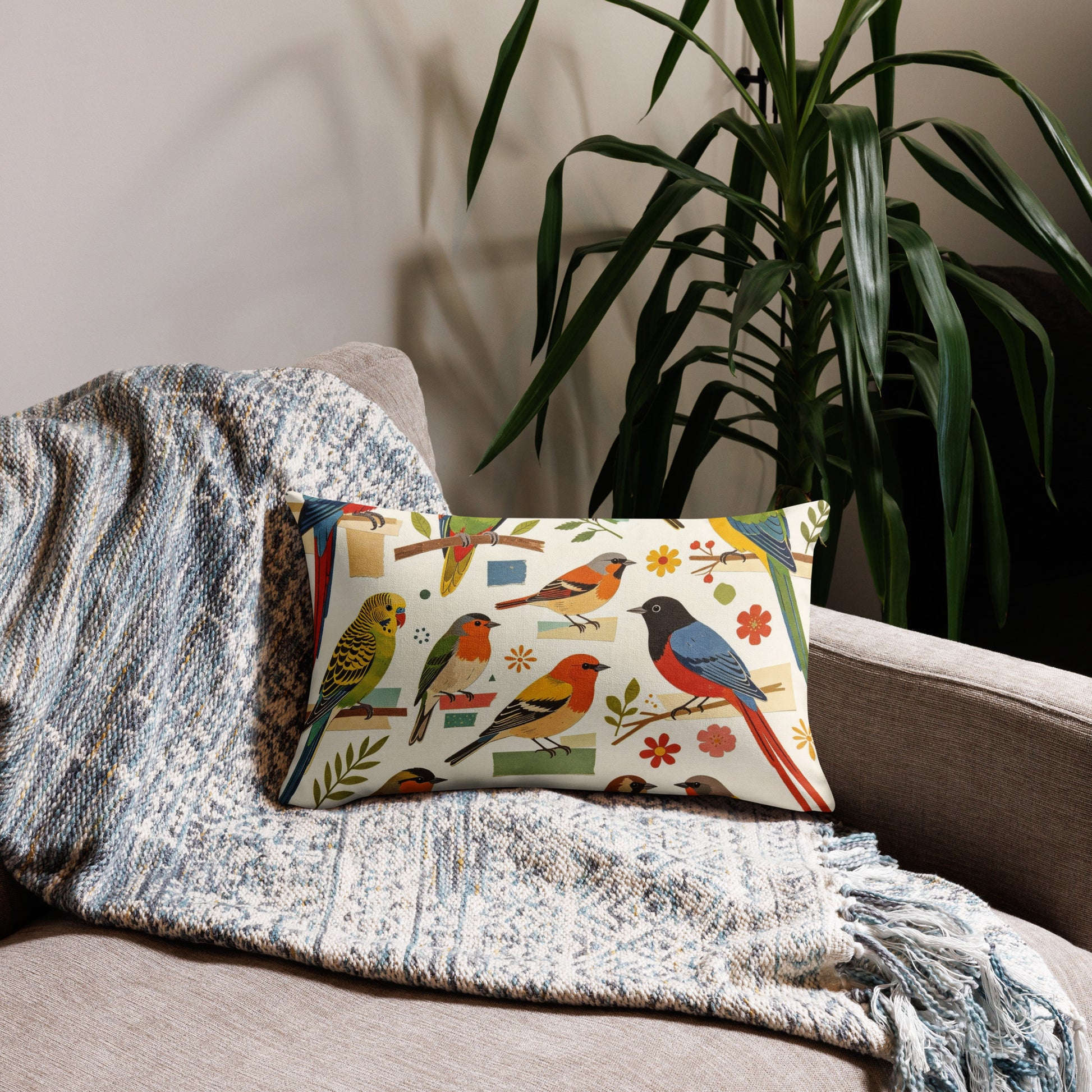 V.I.M Avian All Over Print Premium Pillow - Velvet Ink Market (V.I.M)