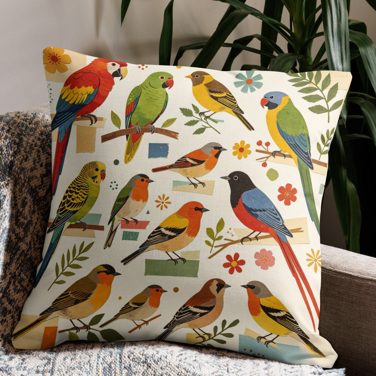 V.I.M Avian All Over Print Premium Pillow - Velvet Ink Market (V.I.M)