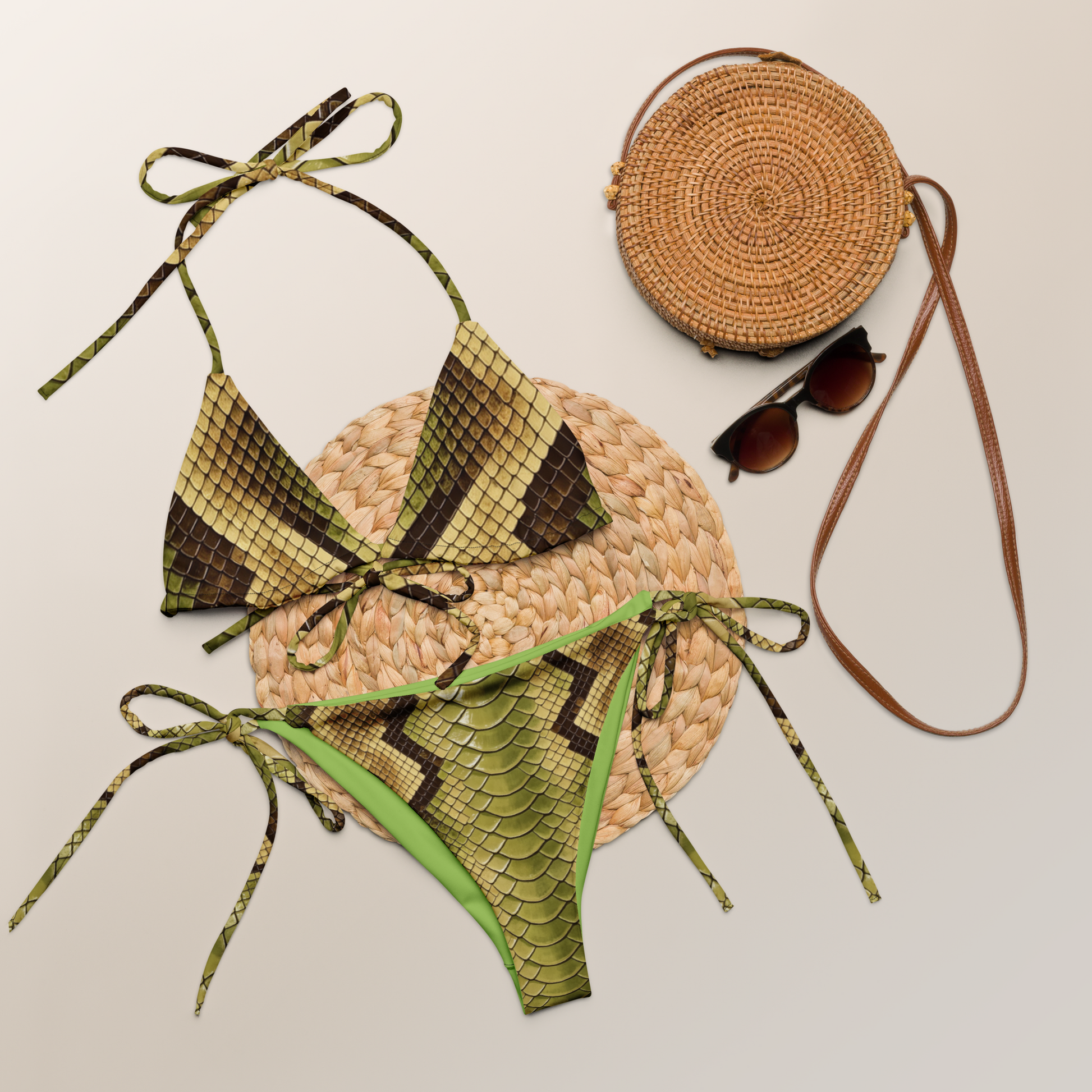 V.I.M Snake Skin Recycled String Bikini - Velvet Ink Market (V.I.M)
