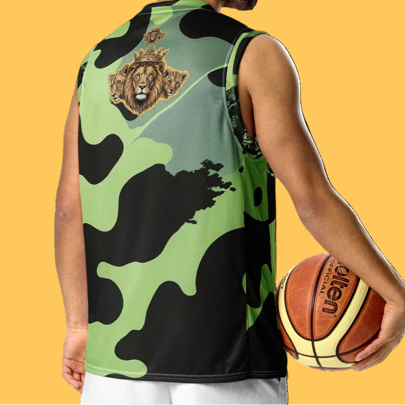 V.I.M Urban Camo Branded Lion Pride Recycled Unisex Basketball Jersey - Velvet Ink Market (V.I.M)