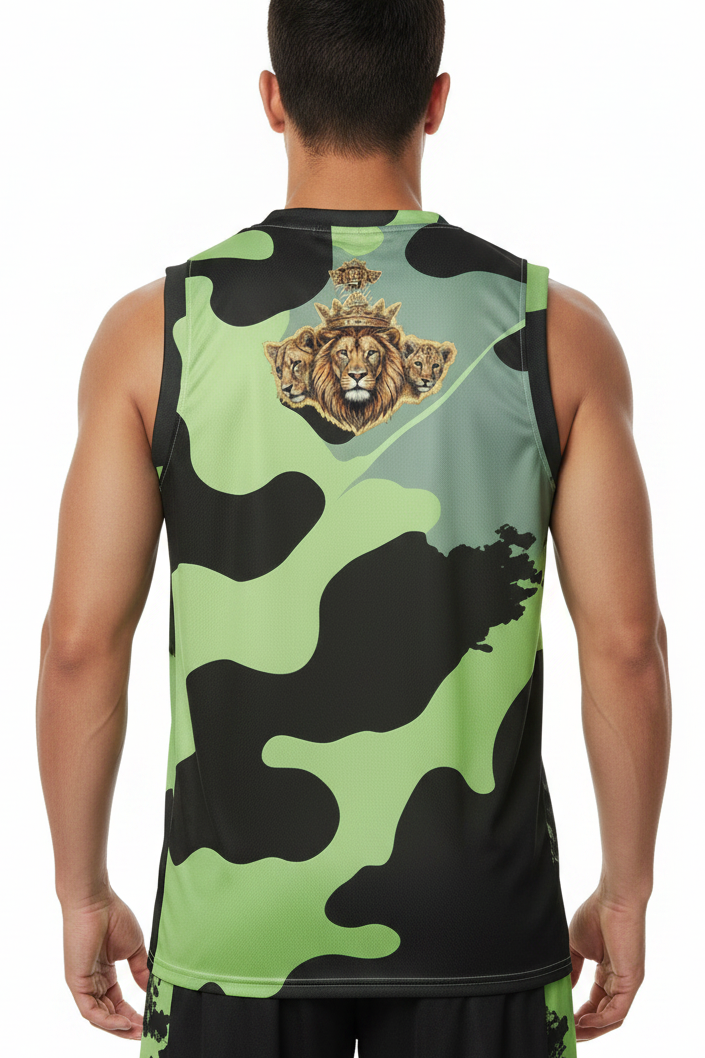 V.I.M Urban Camo Branded Lion Pride Recycled Unisex Basketball Jersey - Velvet Ink Market (V.I.M)