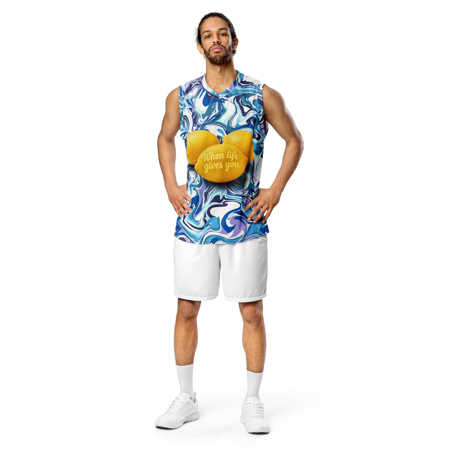 Citrus Marble "Life Gives You Lemons" Basketball Jersey - Velvet Ink Market (V.I.M)
