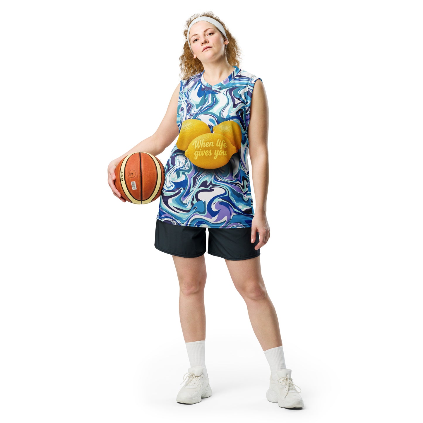 Citrus Marble "Life Gives You Lemons" Basketball Jersey - Velvet Ink Market (V.I.M)
