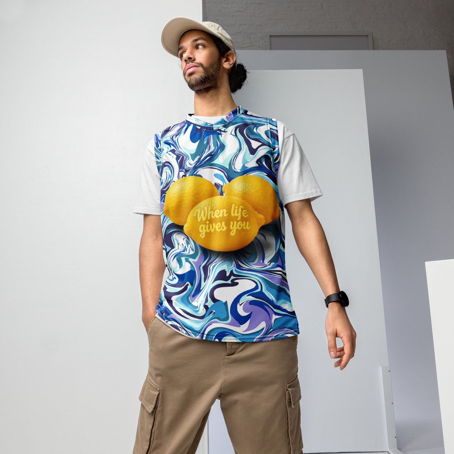 Citrus Marble "Life Gives You Lemons" Basketball Jersey - Velvet Ink Market (V.I.M)