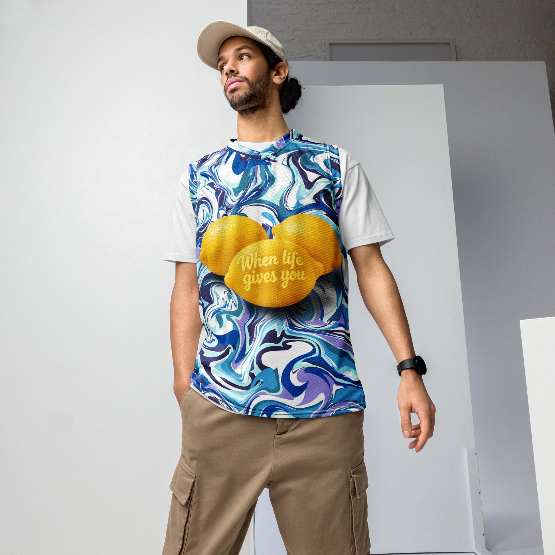 Citrus Marble "Life Gives You Lemons" Basketball Jersey - Velvet Ink Market (V.I.M)