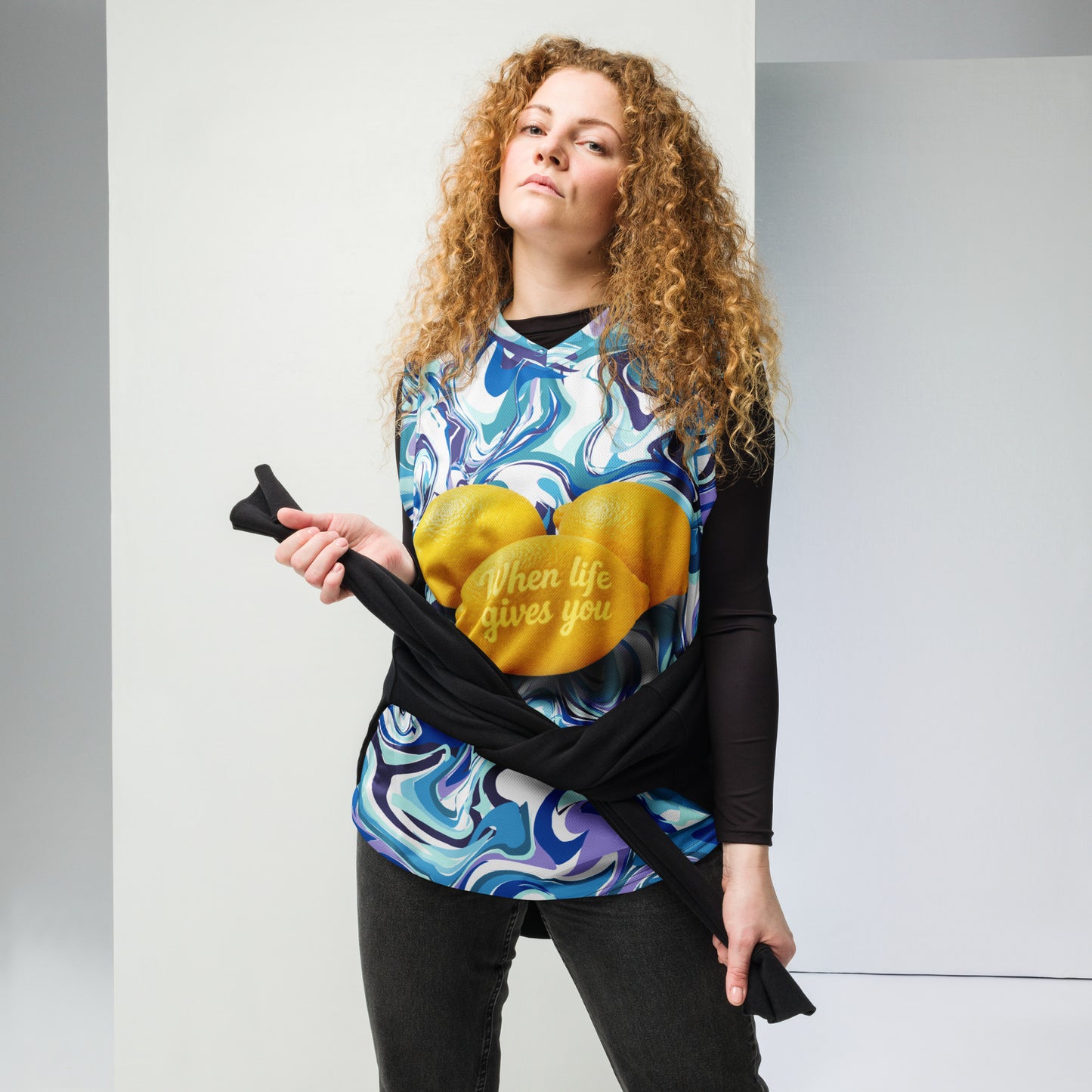 Citrus Marble "Life Gives You Lemons" Basketball Jersey - Velvet Ink Market (V.I.M)