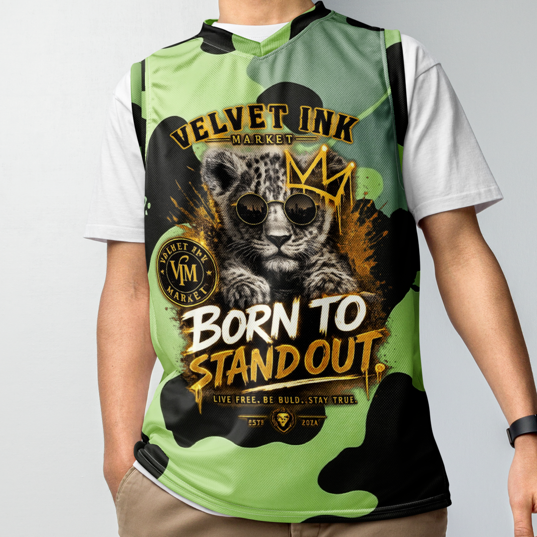 V.I.M Urban Camo Branded Lion Pride Recycled Unisex Basketball Jersey - Velvet Ink Market (V.I.M)