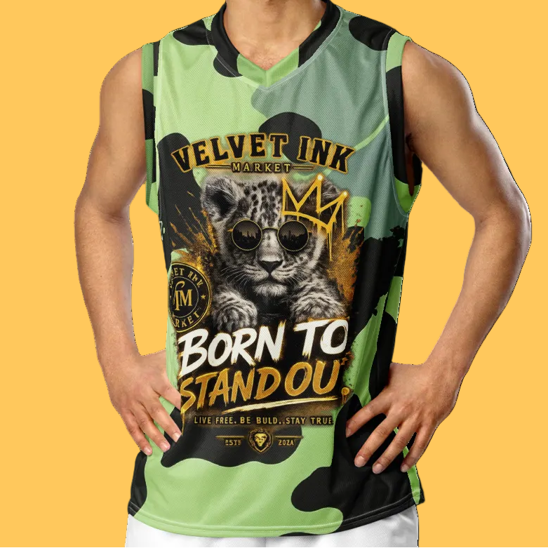 V.I.M Urban Camo Branded Lion Pride Recycled Unisex Basketball Jersey - Velvet Ink Market (V.I.M)