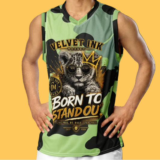 V.I.M Urban Camo Branded Lion Pride Recycled Unisex Basketball Jersey - Velvet Ink Market (V.I.M)