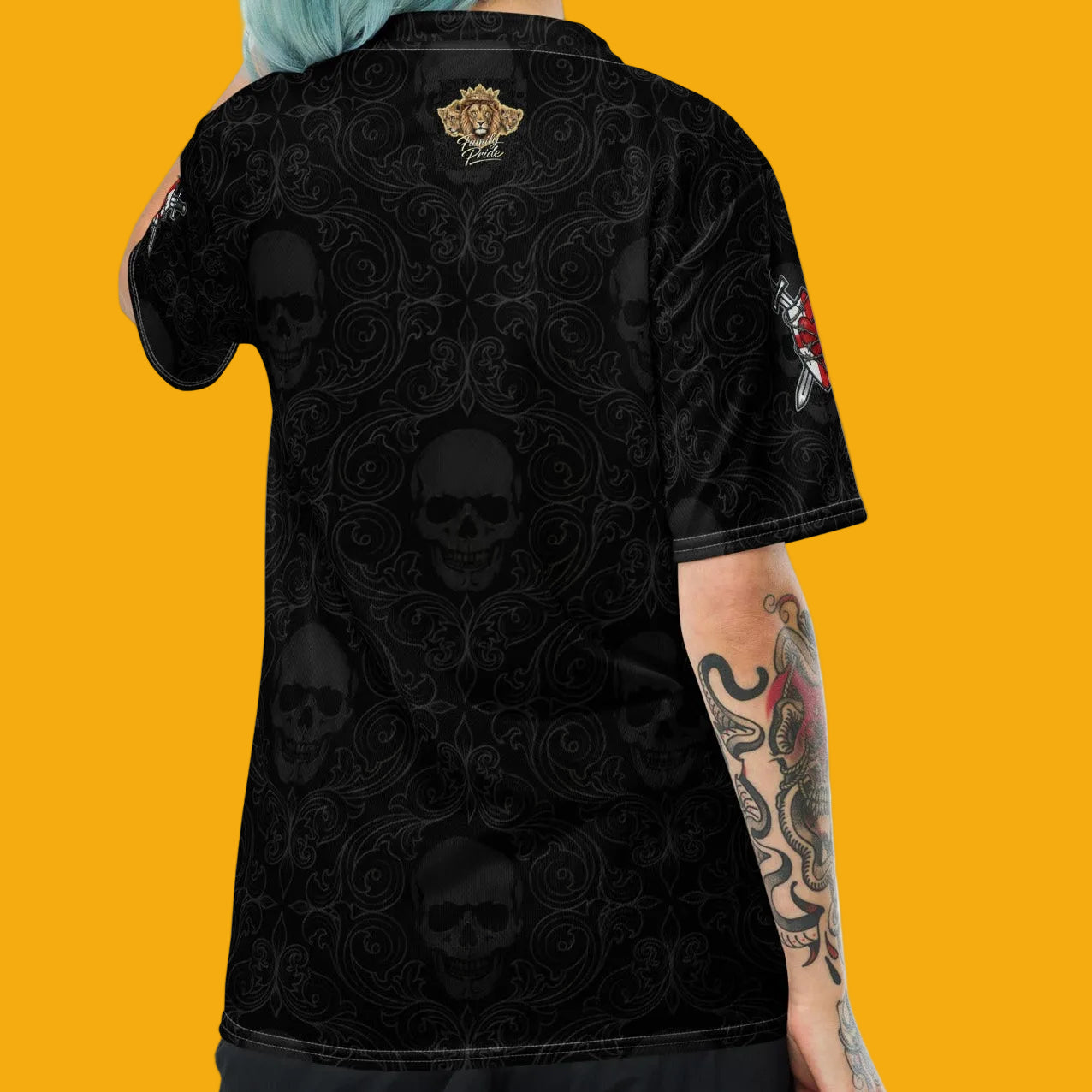V.I.M Gothic Tribal Ornate Skull Sports Jersey - Velvet Ink Market (V.I.M)