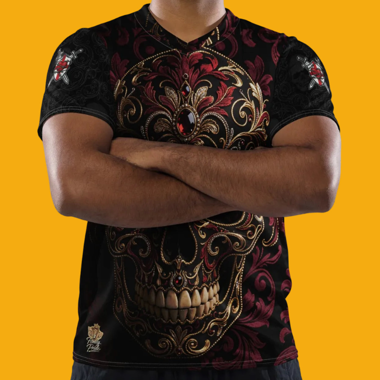 V.I.M Gothic Tribal Ornate Skull Sports Jersey - Velvet Ink Market (V.I.M)