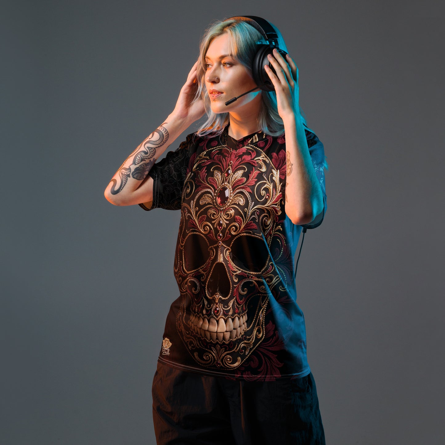 V.I.M Gothic Tribal Ornate Skull Sports Jersey - Velvet Ink Market (V.I.M)