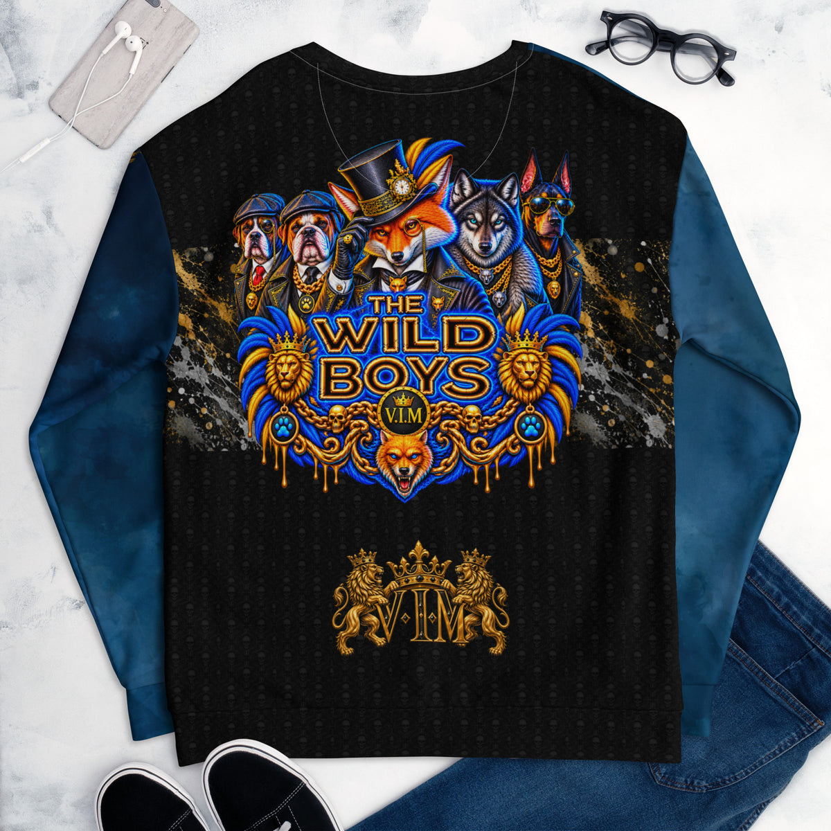 Wild Boys Canine Edition Azure Blue Fox Sweatshirt