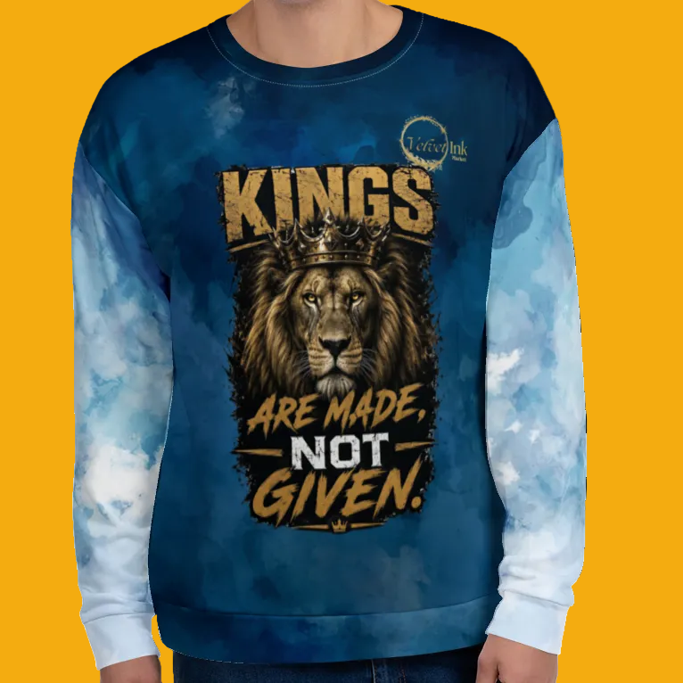 Azure Blue Sigel All-Over Unisex Fleece Crewneck - Velvet Ink Market (V.I.M)