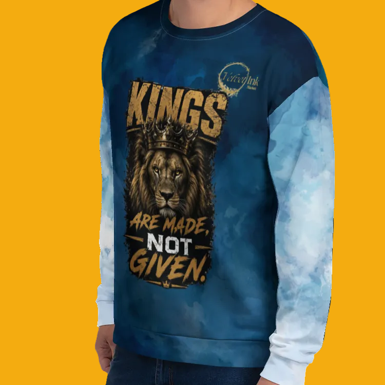 Azure Blue Sigel All-Over Unisex Fleece Crewneck - Velvet Ink Market (V.I.M)