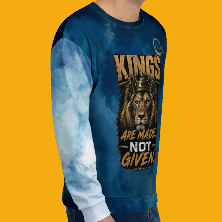 Azure Blue Sigel All-Over Unisex Fleece Crewneck - Velvet Ink Market (V.I.M)