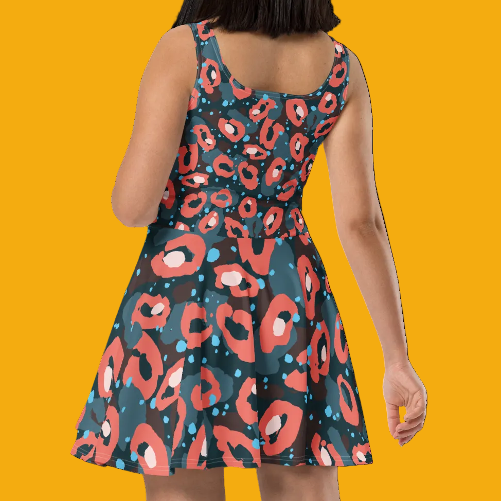 Wild Sovereign Leopard Skater Dress - Velvet Ink Market (V.I.M)