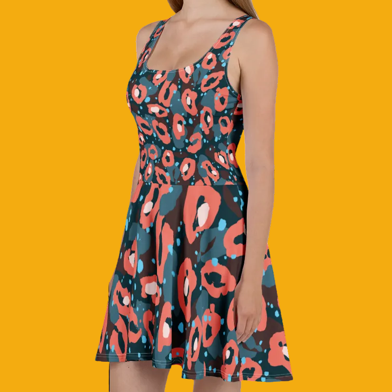 Wild Sovereign Leopard Skater Dress - Velvet Ink Market (V.I.M)