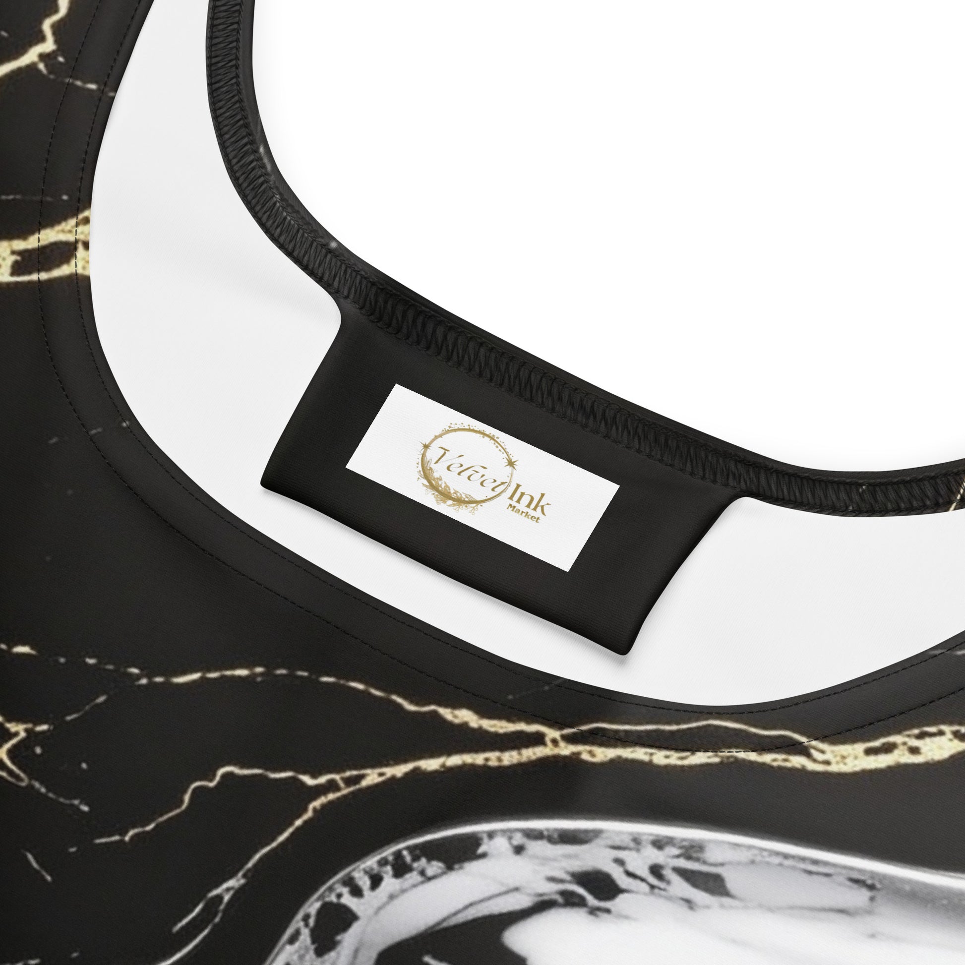Obsidian & Gold Marble Skater Dress - Velvet Ink Market (V.I.M)