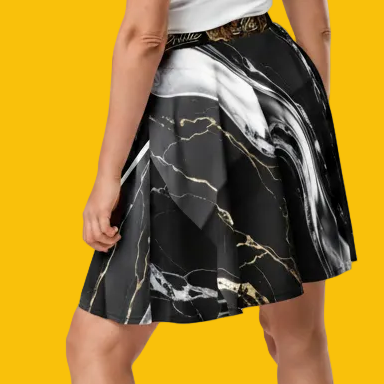 V.I.M Marble Gold & Silver Skater Skirt - Velvet Ink Market (V.I.M)