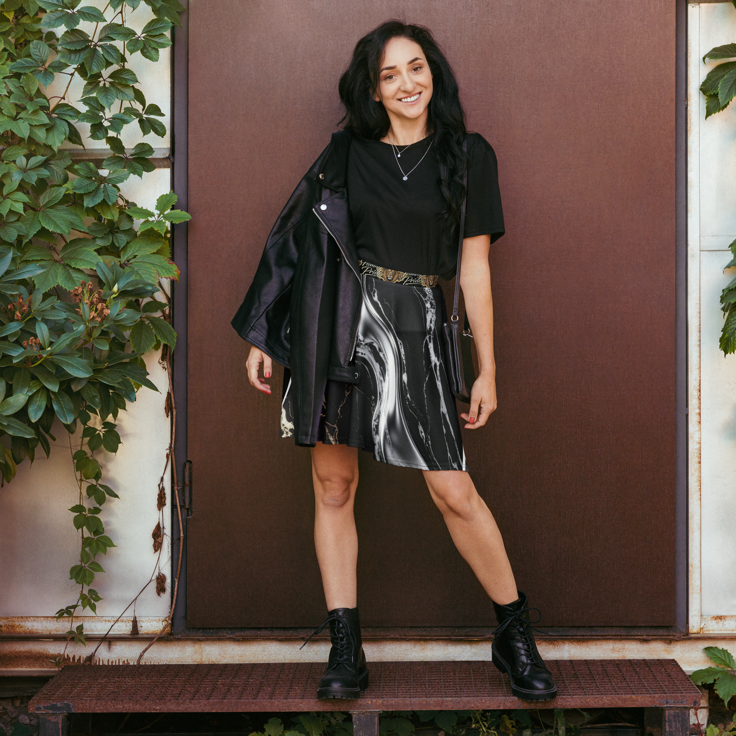 V.I.M Marble Gold & Silver Skater Skirt - Velvet Ink Market (V.I.M)