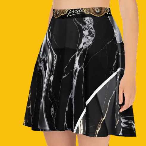 V.I.M Marble Gold & Silver Skater Skirt - Velvet Ink Market (V.I.M)